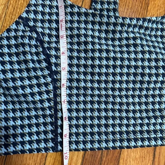 THE UPSIDE Houndstooth Margot Crop Top Check Green/Blue Sport US 10 Activewear - Picture 7 of 8